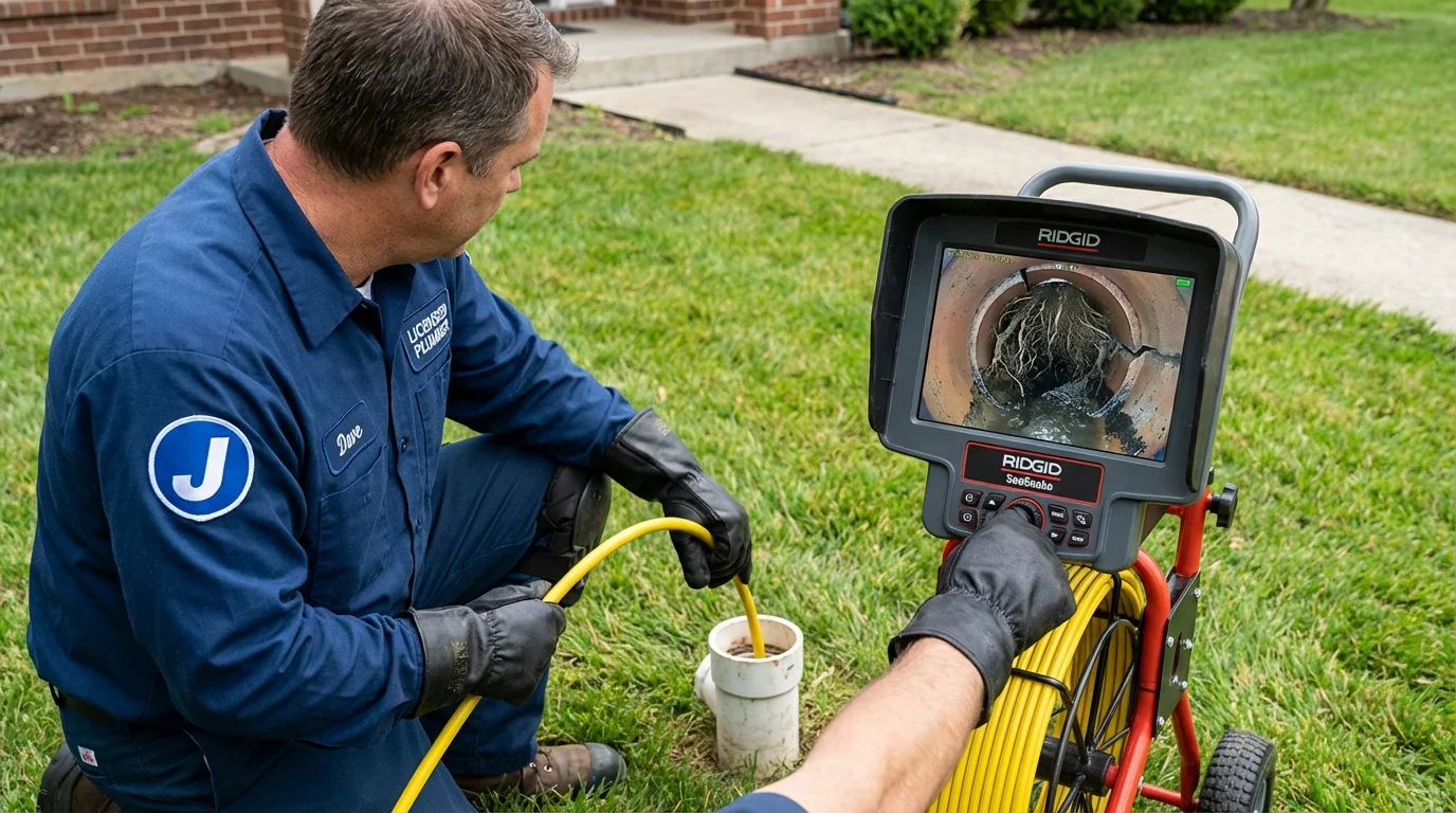 Sewer camera inspection being performed by Johns Plumbing LLC in Tornado